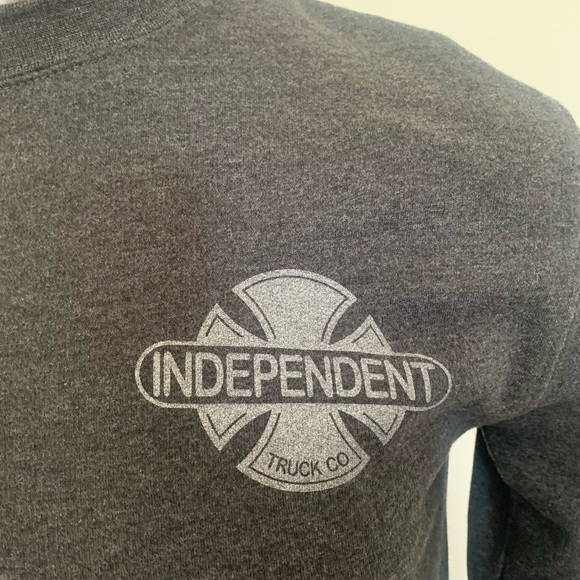 INDEPENDENT Mens Pullover Gray Sz S Skateboarding - Picture 2 of 8